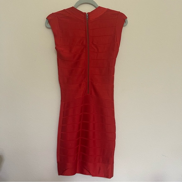 Size 2 French Connection Red Bandage Mini Dress - Picture 5 of 5